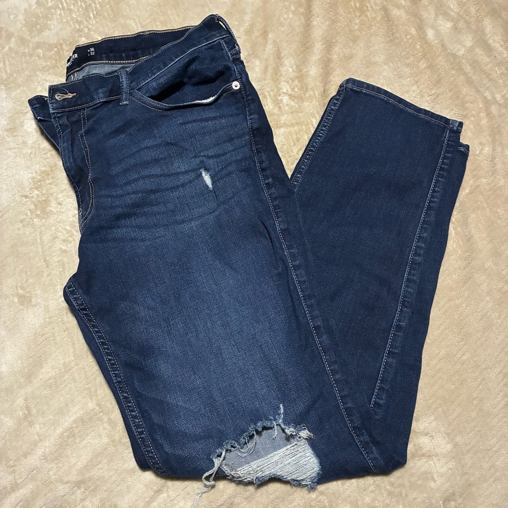 Hollister Men's Slim Straight Jeans - Dark Blue